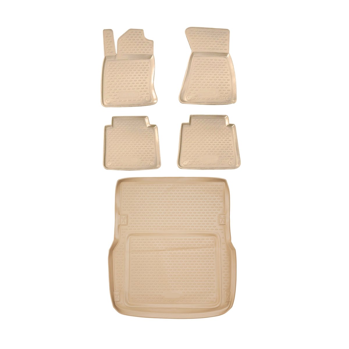 Audi A8 Floor-Trunk Mats - Omac - KIT 3D - Beige - '02-'10